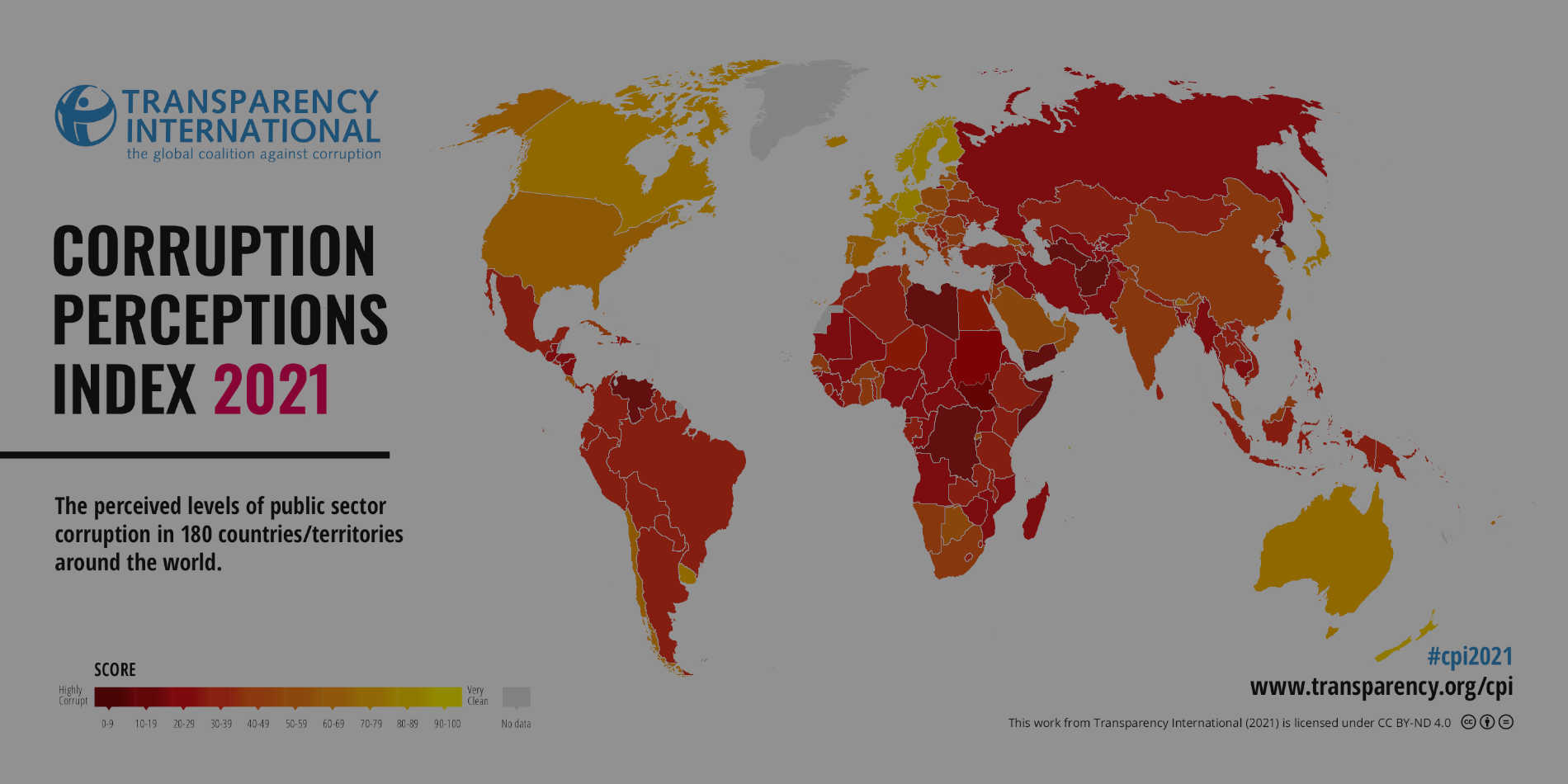 transparency.org CPI 2021 Map 